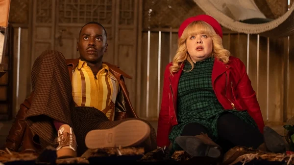 Ncuti Gatwa and Nicola Coughlan face dinosaur in Doctor Who Christmas trailer